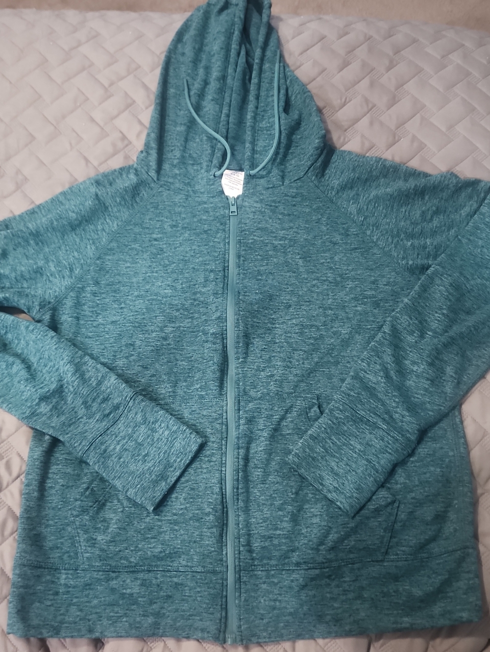 Athletic Works Teal Heather Full-Zip Hoodie